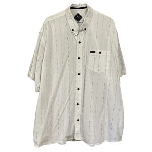 Blanc Du Nil Short Sleeve Button Up Shirt Men's 3XL White Cotton Resort Vacation